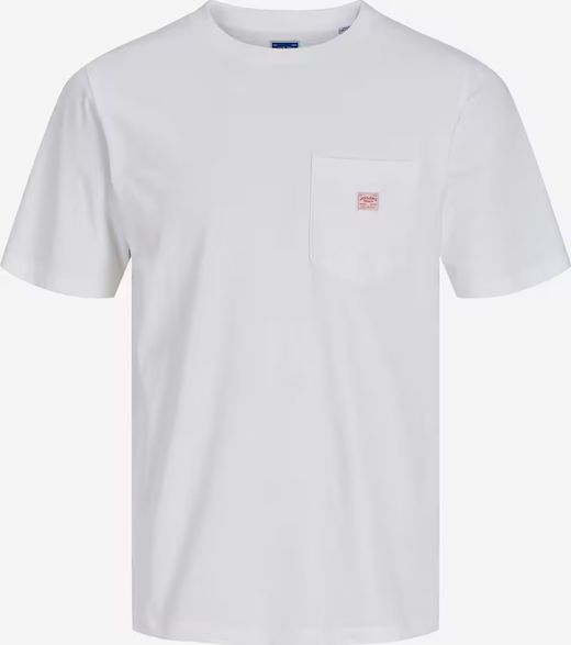 Camiseta m/c con bolsillo & etiqueta Jack & Jones Bright White