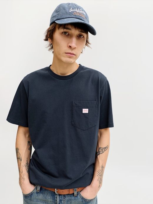 Camiseta m/c con bolsillo & etiqueta Jack & Jones Dark Navy