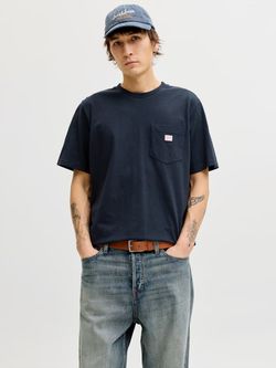 Camiseta m/c con bolsillo & etiqueta Jack & Jones Dark Navy