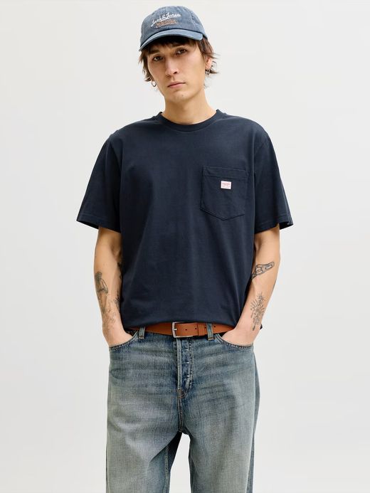 Camiseta m/c con bolsillo & etiqueta Jack & Jones Dark Navy