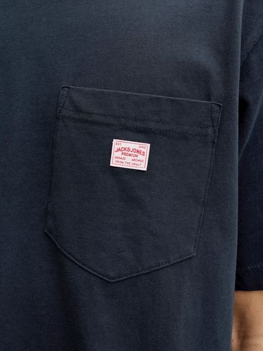 Camiseta m/c con bolsillo & etiqueta Jack & Jones Dark Navy