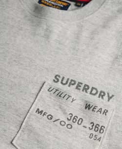 Camiseta m/c con bolsillo jaspeada Superdry Grey