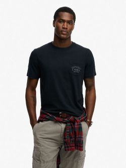 Camiseta m/c con bolsillo y backprint Superdry Eclipse Navy