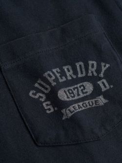 Camiseta m/c con bolsillo y backprint Superdry Eclipse Navy