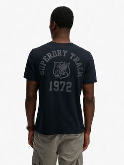 Camiseta m/c con bolsillo y backprint Superdry Eclipse Navy