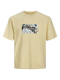 Camiseta m/c con cuadro print floral Jack & Jones Italian Straw