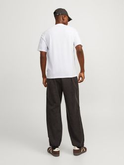 Camiseta m/c con cuadro print hojas Jack & Jones Bright White