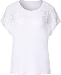 Camiseta m/c con detalle calado Street One White