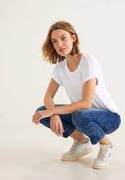 Camiseta m/c con detalle calado Street One White