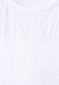 Camiseta m/c con detalle calado Street One White