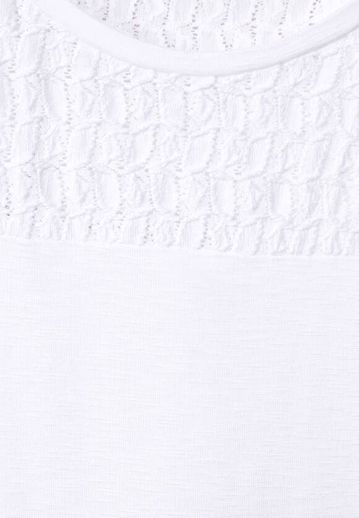 Camiseta m/c con detalle calado Street One White