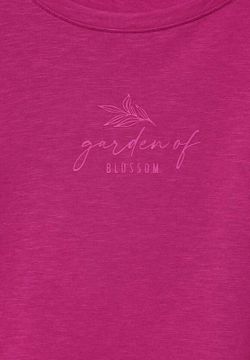 Camiseta m/c con detalle engomado "garden of blossom" Street One Pink