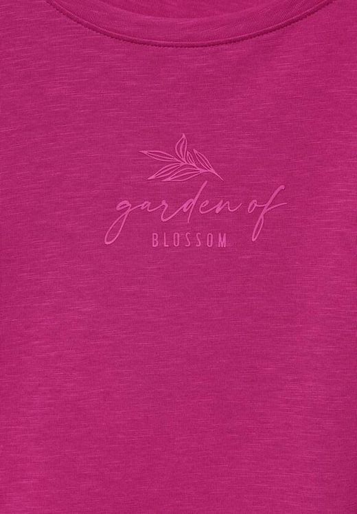 Camiseta m/c con detalle engomado "garden of blossom" Street One Pink
