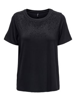 Camiseta m/c con detalles brillantes Only Black