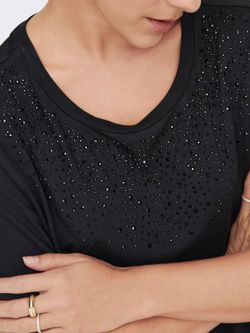 Camiseta m/c con detalles brillantes Only Black