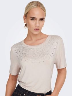 Camiseta m/c con detalles brillantes Only Pumice Stone