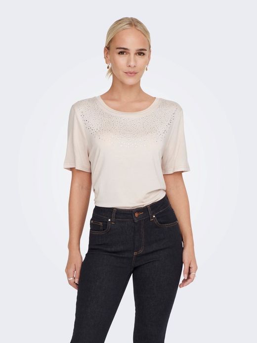 Camiseta m/c con detalles brillantes Only Pumice Stone