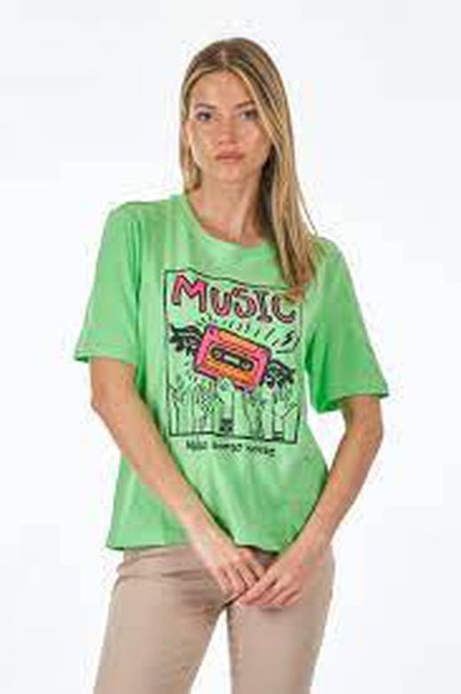 Camiseta m/c con dibujo cassette Only Green