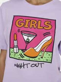 Camiseta m/c con dibujo copa cóctel Only Purple