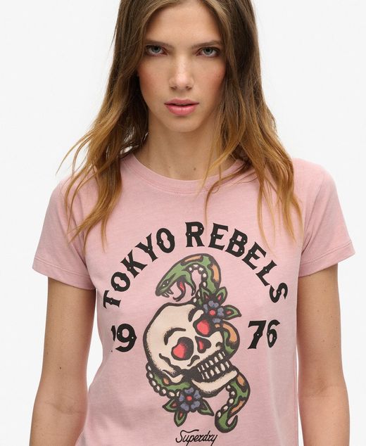 Camiseta m/c con dibujo tattoo multicolor Superdry Blush
