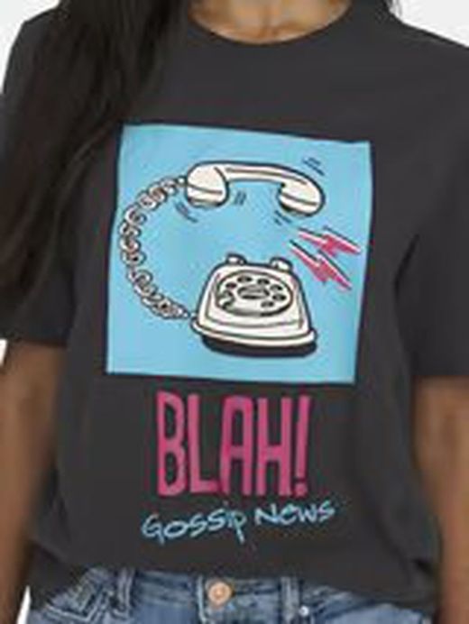 Camiseta m/c con dibujo teléfono Only Phantom