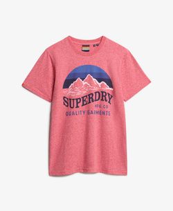 Camiseta m/c con dibujo tricolor montañas Superdry Red