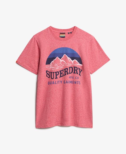 Camiseta m/c con dibujo tricolor montañas Superdry Red