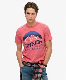 Camiseta m/c con dibujo tricolor montañas Superdry Red