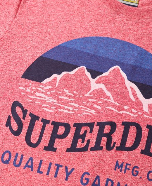 Camiseta m/c con dibujo tricolor montañas Superdry Red
