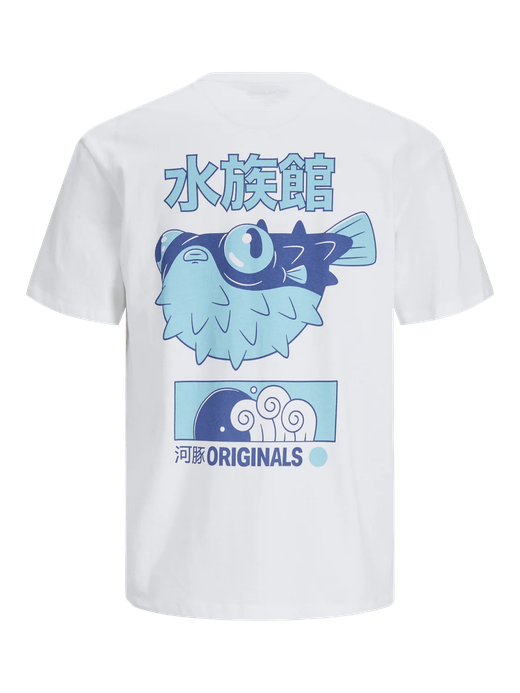 Camiseta m/c con dibujos comics manga Jack & Jones Bright White