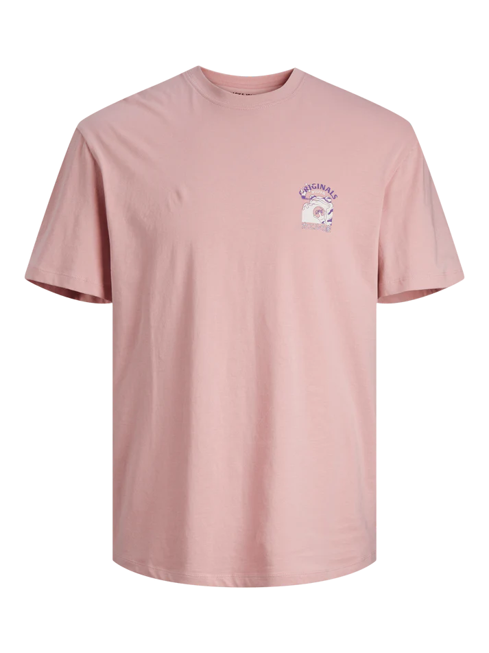 Camiseta m/c con dibujos comics manga Jack & Jones Pink 4XL