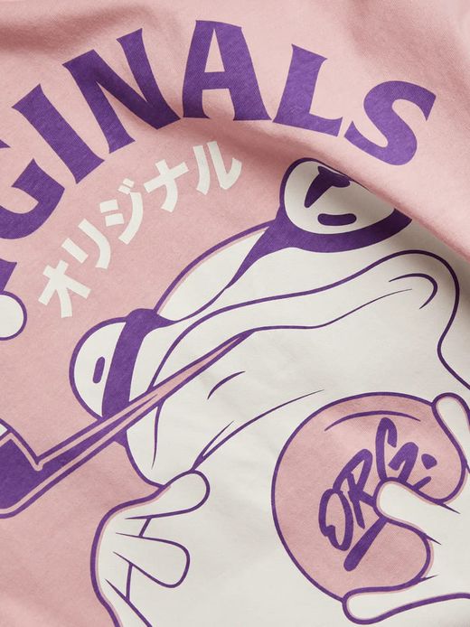 Camiseta m/c con dibujos comics manga Jack & Jones Pink