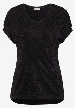 Camiseta m/c con efecto metalizado Street One Black