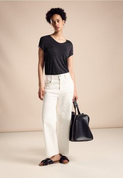 Camiseta m/c con efecto metalizado Street One Black