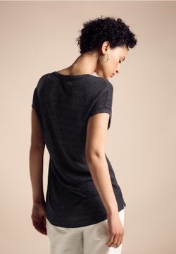 Camiseta m/c con efecto metalizado Street One Black