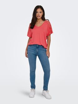 Camiseta m/c con encaje hombros Only Rose Shadow