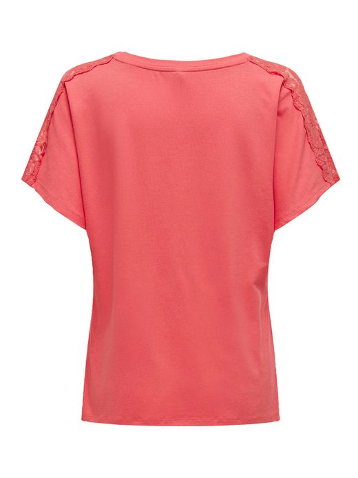 Camiseta m/c con encaje hombros Only Rose Shadow