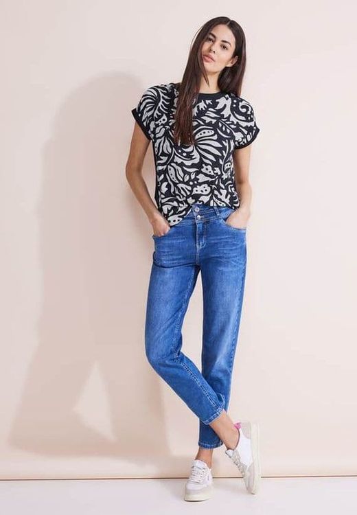 Camiseta m/c con estampado abstracto Street One Deep Blue