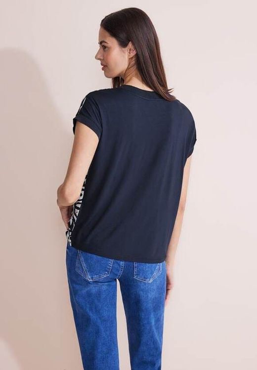 Camiseta m/c con estampado abstracto Street One Deep Blue