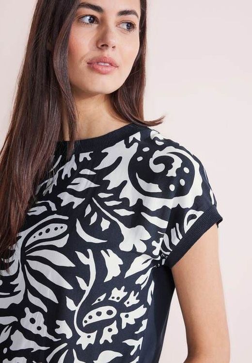 Camiseta m/c con estampado abstracto Street One Deep Blue