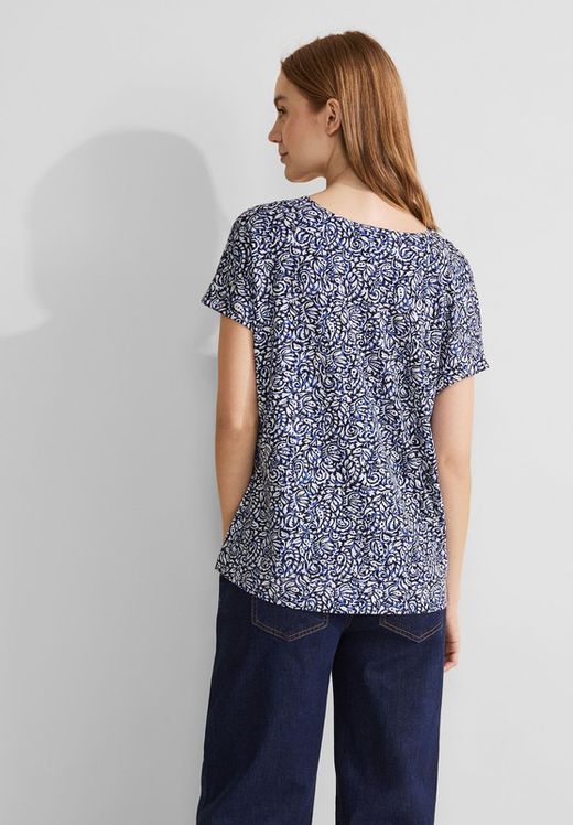 Camiseta m/c con estampado bicolor Street One Royal