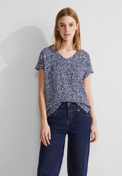 Camiseta m/c con estampado bicolor Street One Royal