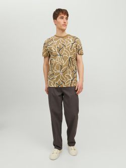 Camiseta m/c con estampado floral bicolor Jack & Jones Iceberg Green