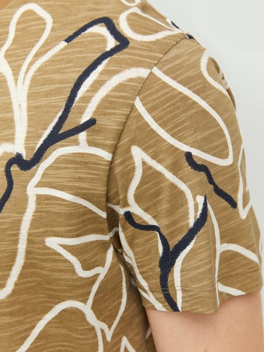 Camiseta m/c con estampado floral bicolor Jack & Jones Iceberg Green