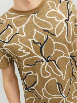 Camiseta m/c con estampado floral bicolor Jack & Jones Iceberg Green
