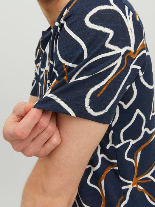 Camiseta m/c con estampado floral bicolor Jack & Jones Night Sky