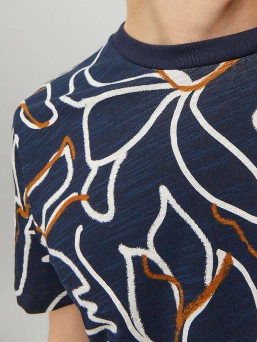 Camiseta m/c con estampado floral bicolor Jack & Jones Night Sky
