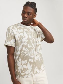 Camiseta m/c con estampado floral monocolor Jack & Jones Crockery