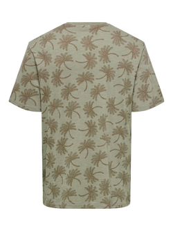 Camiseta m/c con estampado floral monocolor Only & Sons Desert Sage