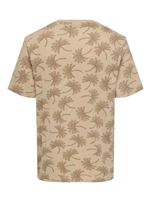 Camiseta m/c con estampado floral monocolor Only & Sons Irish Cream